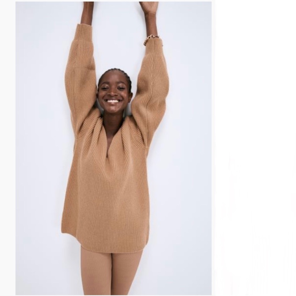 H&M Oversized Rib-Knit Wool Pullover Sweater Medium NWOT